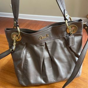 Coach bronze leather shoulder/crossbody bag